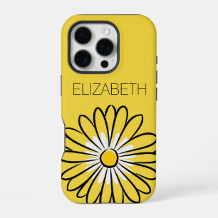 Minimalist Modern Elegant Daisy flower and text iPhone 16 Pro Case