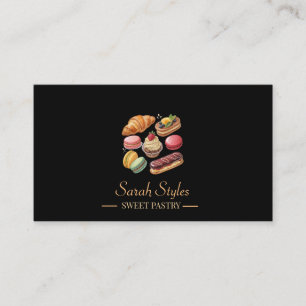Minimalist modern Elegant Dark Gold Bakery  Business Card