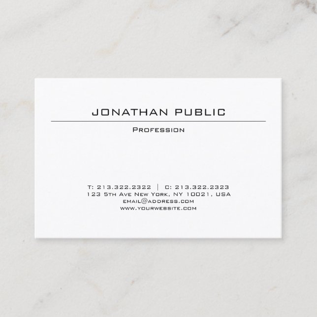 Minimalist Modern Elegant Design Trendy Plain Business Card (Front)