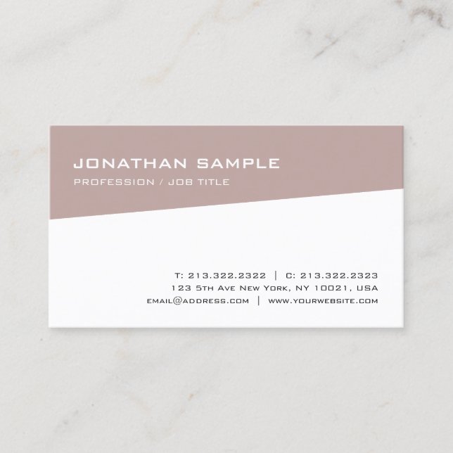 Minimalist Modern Elegant Design Trendy Plain Business Card (Front)