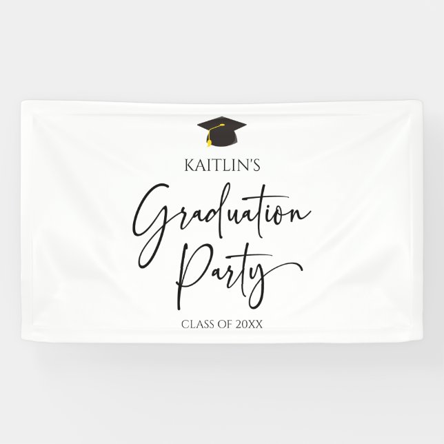 Minimalist Modern Elegant Graduation Party Banner (Horizontal)