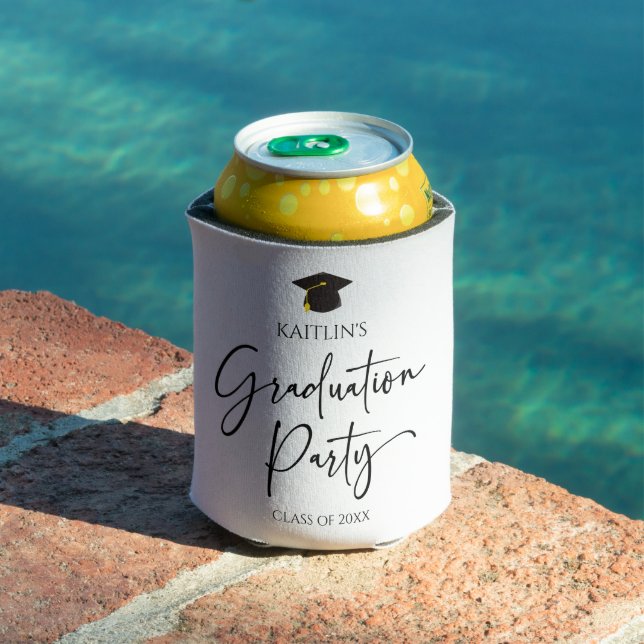 Minimalist Modern Elegant Graduation Party Can Cooler (In Situ Pool)