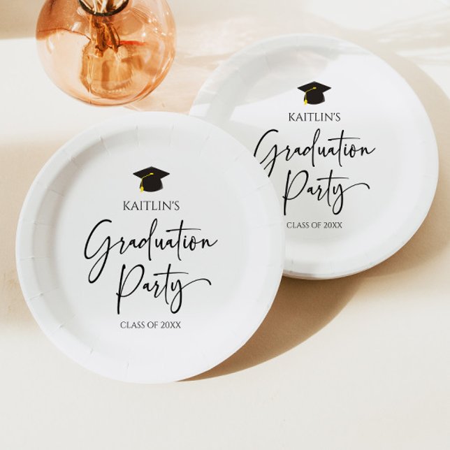 Minimalist Modern Elegant Graduation Party Paper Plate (Creator Uploaded)