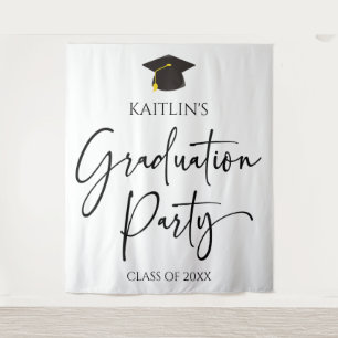 Minimalist Modern Elegant Graduation Party Tapestry