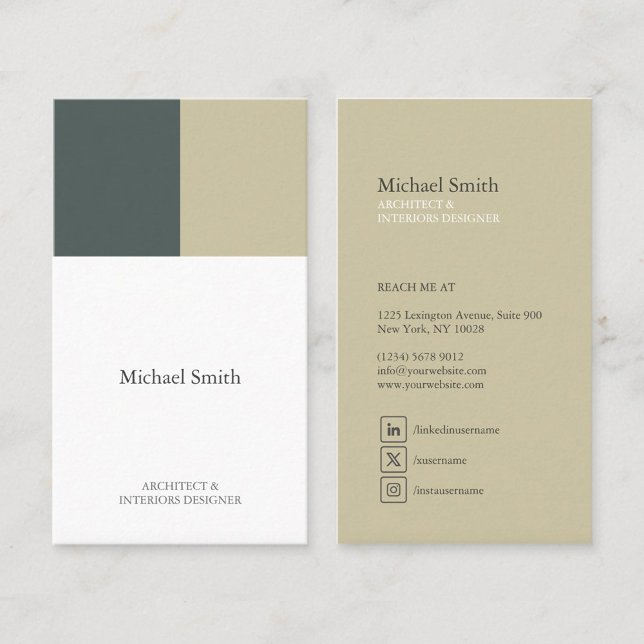 minimalist modern elegant green consultant business card (Creator Uploaded)