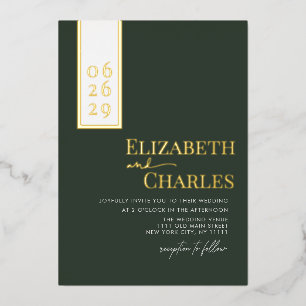 Minimalist Modern Elegant Green Gold Wedding