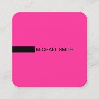 Minimalist Modern Elegant Hot Pink & Black Square Business Card
