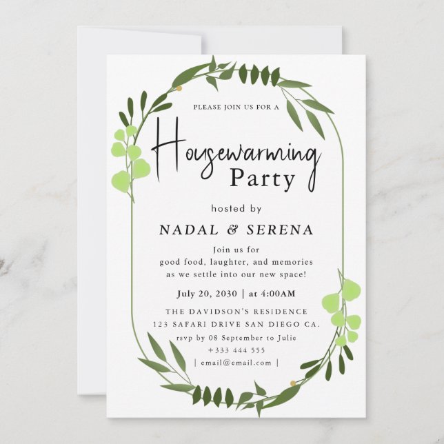 Minimalist Modern Elegant Housewarming Party Invitation (Front)