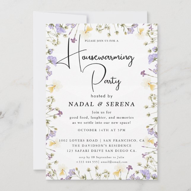 Minimalist Modern Elegant Housewarming Party Invitation (Front)
