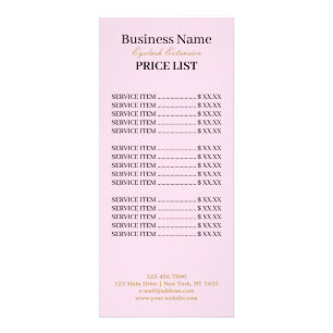 Minimalist Modern Elegant Lash Artist Price List R Rack Card