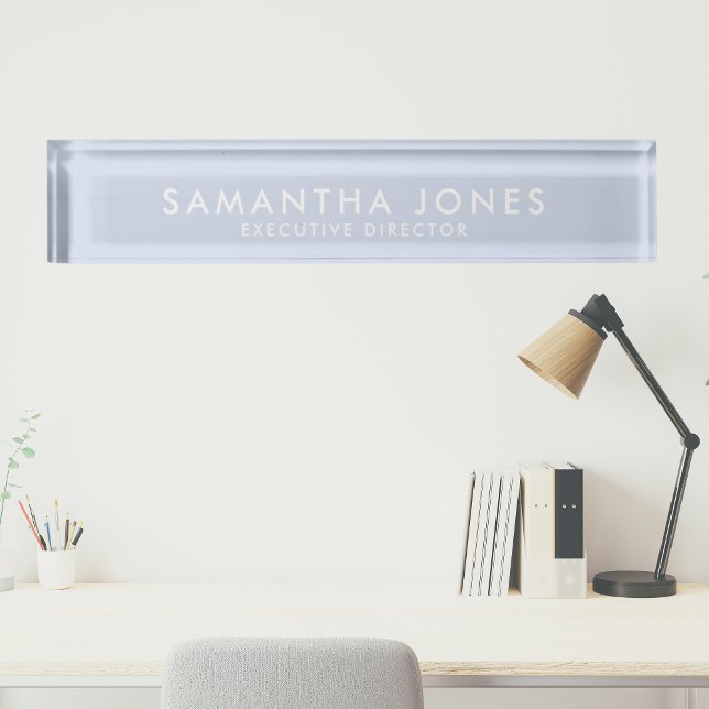 Minimalist Modern Elegant Light Blue Nameplate (Minimalist Modern Executive Desk Name Plate
)