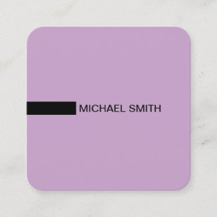 Minimalist Modern Elegant Lilac & Black Square Business Card