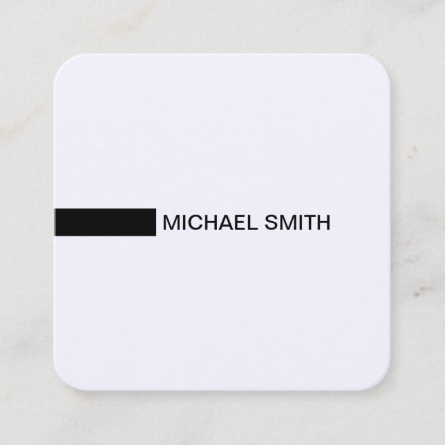 Minimalist Modern Elegant Magnolia & Black Square Business Card (Front)