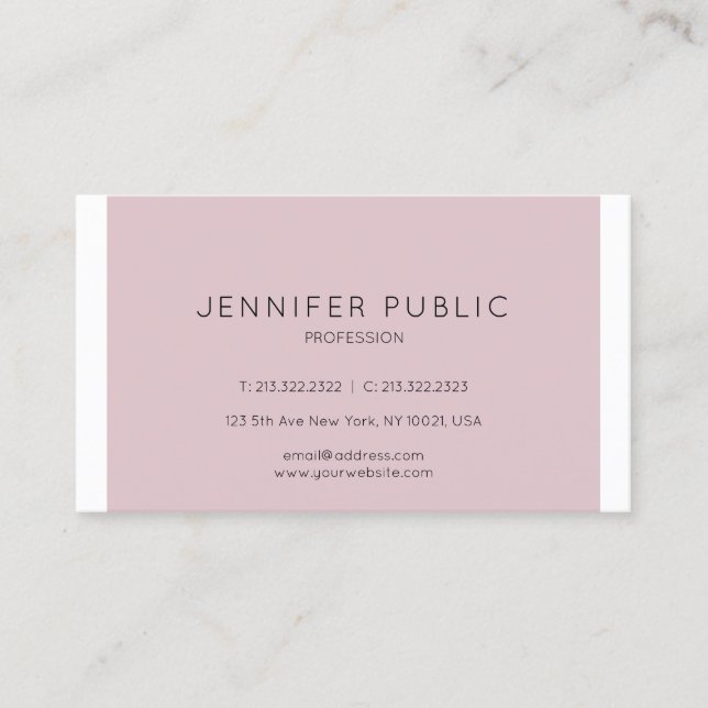 Minimalist Modern Elegant Plain Professional Business Card (Front)