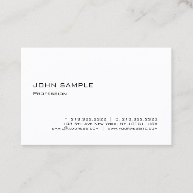 Minimalist Modern Elegant Professional Design Business Card (Front)