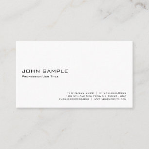 Minimalist Modern Elegant Professional White Business Card