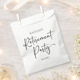 Minimalist Modern Elegant Retirement Party Favour Bags
