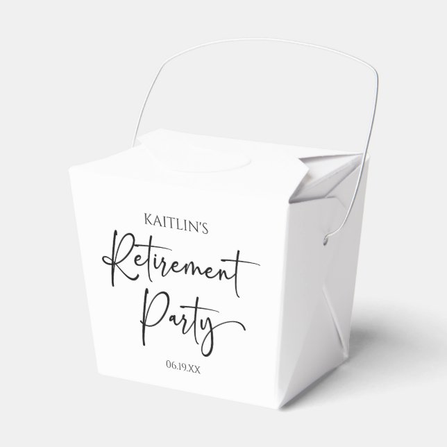 Minimalist Modern Elegant Retirement Party Favour Box (Front Side)