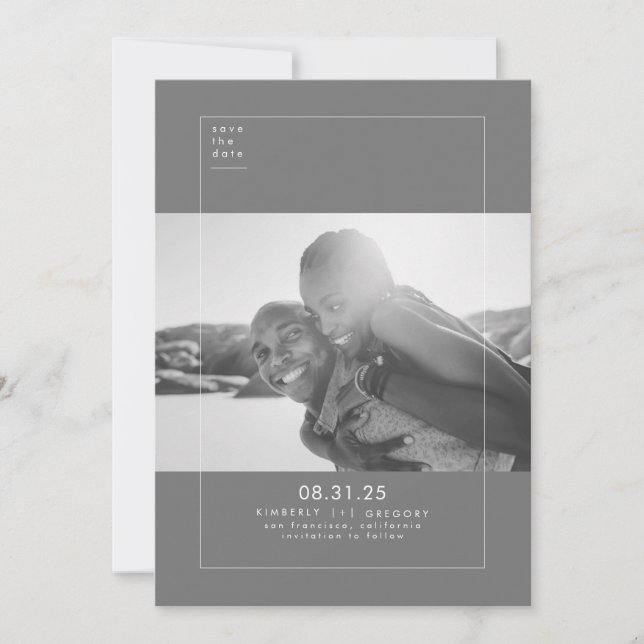 Minimalist Modern Elegant Save the Date Photo (Front)
