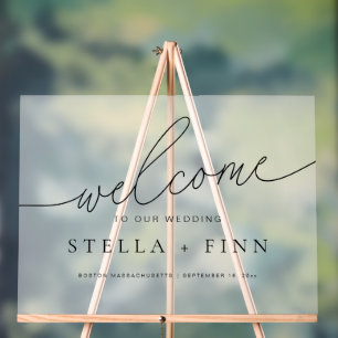 Minimalist Modern Elegant Script Welcome Wedding Acrylic Sign