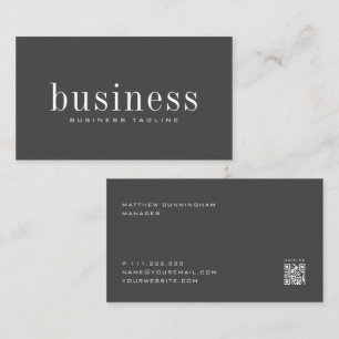Minimalist Modern Elegant Simple Scan QR Code Business Card