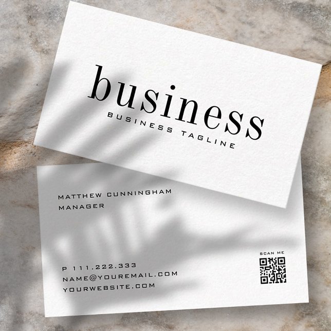 Minimalist Modern Elegant Simple Scan QR Code Business Card (Creator Uploaded)