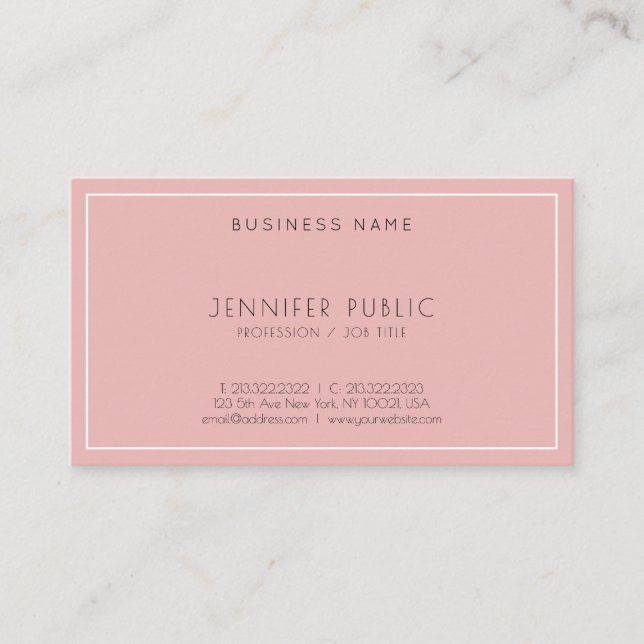 Minimalist Modern Elegant Sleek Plain Trendy Business Card (Front)
