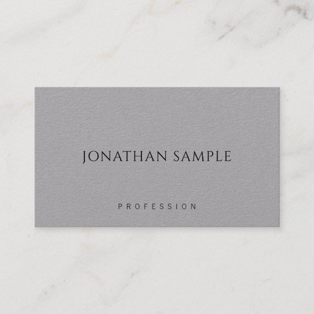 Minimalist Modern Elegant Template Premium Grey Business Card (Front)