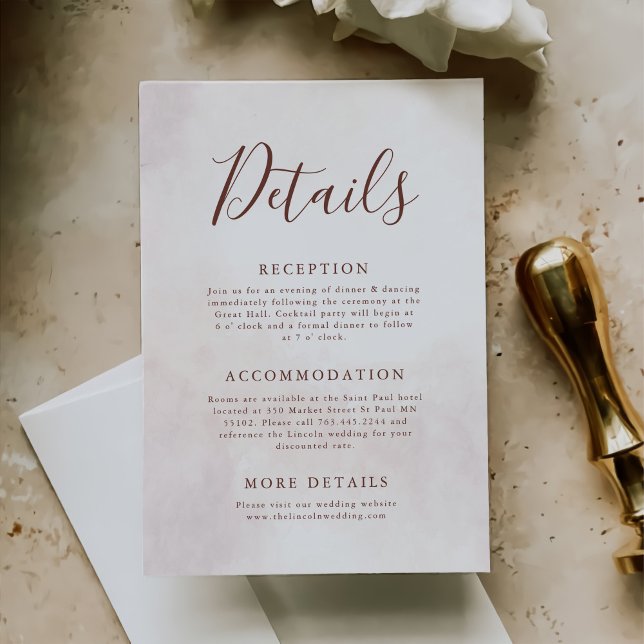 Minimalist Modern Elegant Wedding Details Enclosure Card (Creator Uploaded)