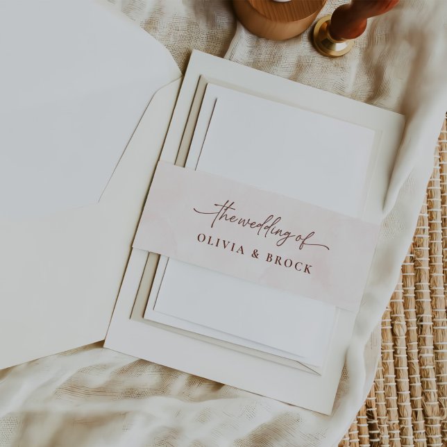 Minimalist Modern Elegant Wedding Invitation Belly Band (Creator Uploaded)