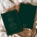 Minimalist Modern Emerald Green Gold Wedding Invitation<br><div class="desc">Introducing our Minimalist Modern Calligraphy Wedding Invitation, the epitome of timeless elegance and sophistication. This invitation combines the beauty of minimalist design with the artistry of modern calligraphy to create a striking and refined piece. With its clean lines and monochromatic palette, it exudes simplicity and style, making it a versatile...</div>