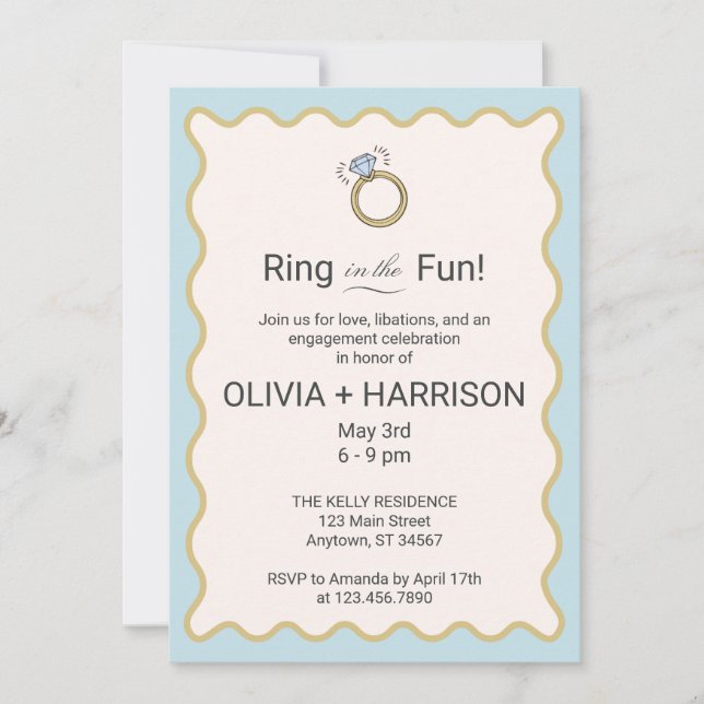 Minimalist Modern Engagement Party Invitation (Front)