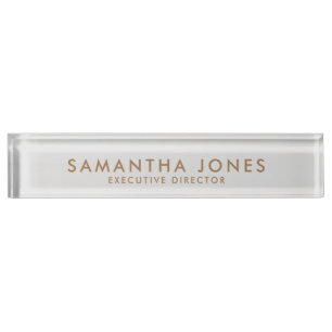 Minimalist Modern Exective Desk Name Plate