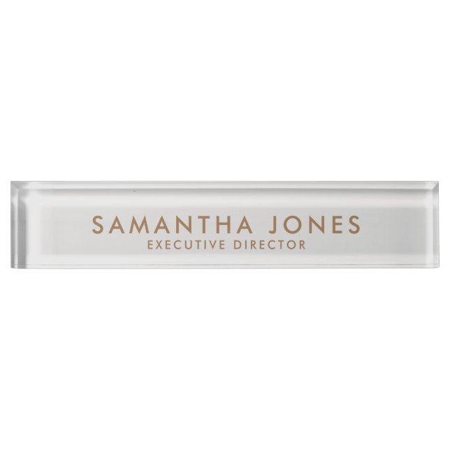 Minimalist Modern Exective Desk Name Plate (Front)