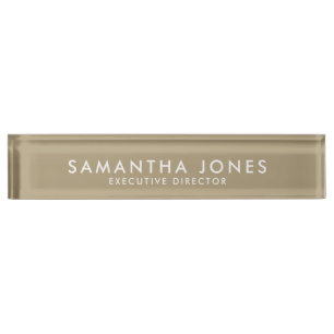 Minimalist Modern Executive Gold Nameplate