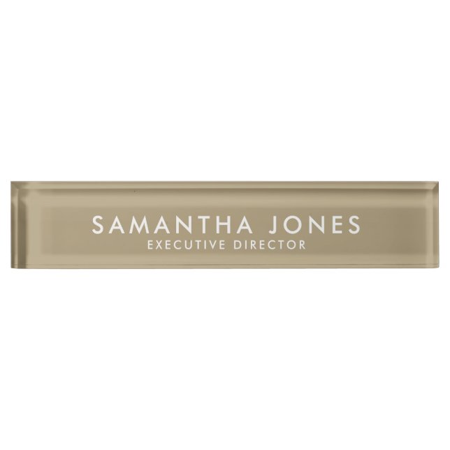 Minimalist Modern Executive Gold Nameplate (Front)