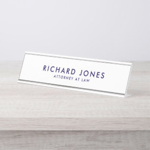 Minimalist Modern Executive Professional Lawyer Desk Name Plate