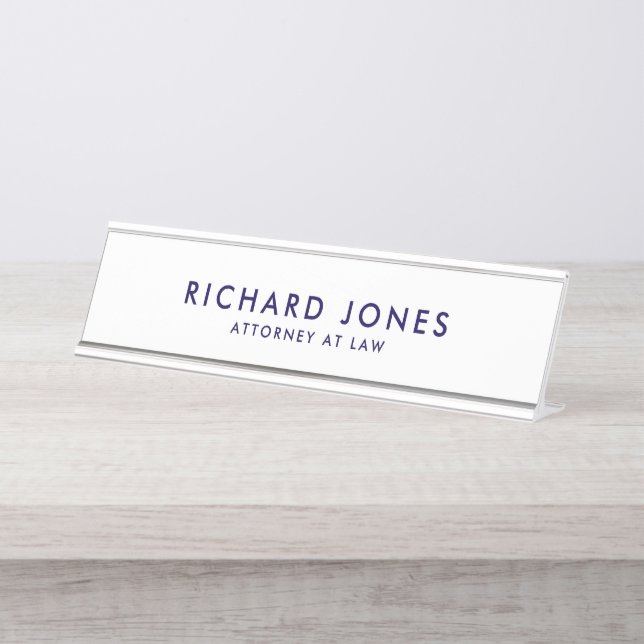 Minimalist Modern Executive Professional Lawyer Desk Name Plate (Front)