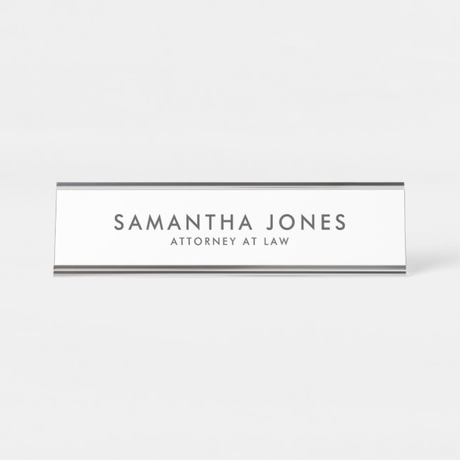 Minimalist Modern Executive Professional Lawyer Desk Name Plate (Front)