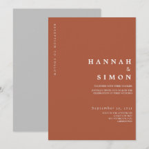 Minimalist Modern Fall Wedding Invitation