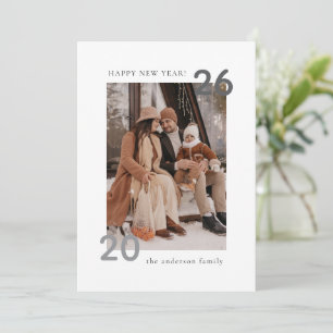 Minimalist Modern Family Happy New Year Holiday Card