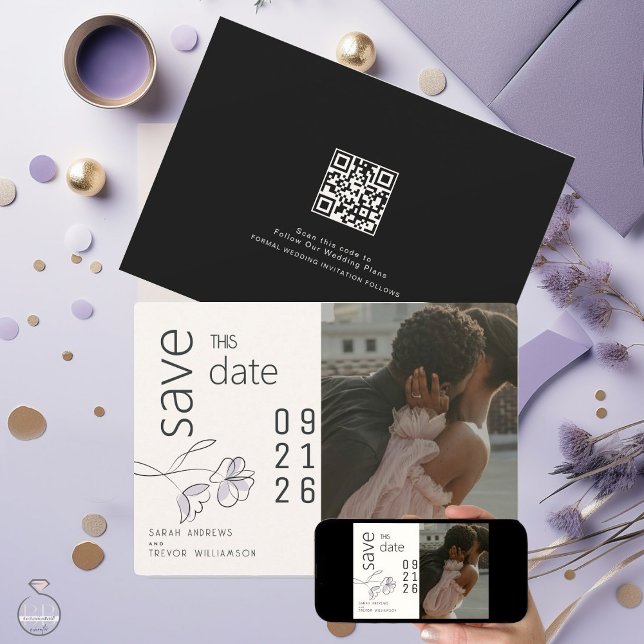 Minimalist Modern Floral Dusty Plum and Buff   Invitation (Creator Uploaded)