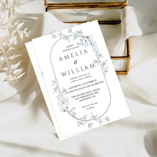 Minimalist Modern Floral Elegant Wedding Invitatio Invitation (Creator Uploaded)