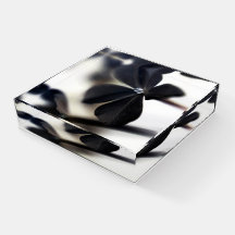 Minimalist Modern, Floral Glass Paperweight