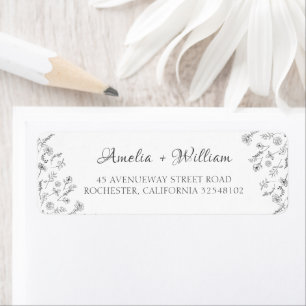 Minimalist Modern Floral Wedding Address