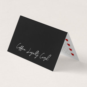 Minimalist Modern Folded Black Coffee Loyalty Card