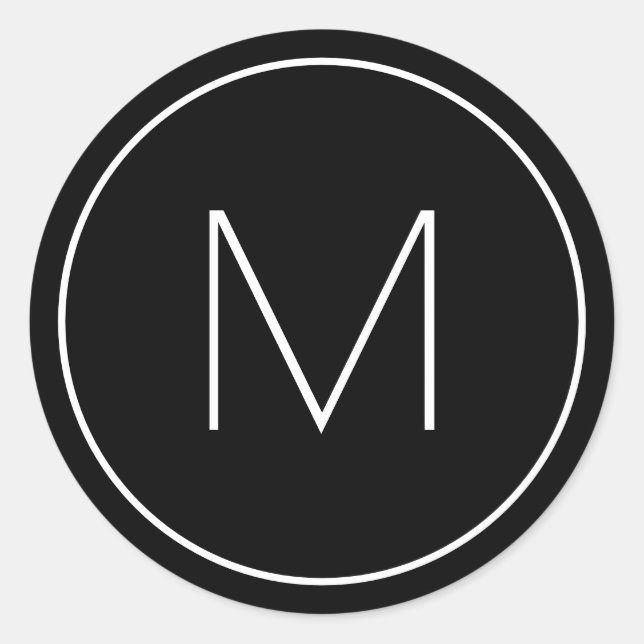 Minimalist Modern Font Single Letter Monogram Classic Round Sticker (Front)