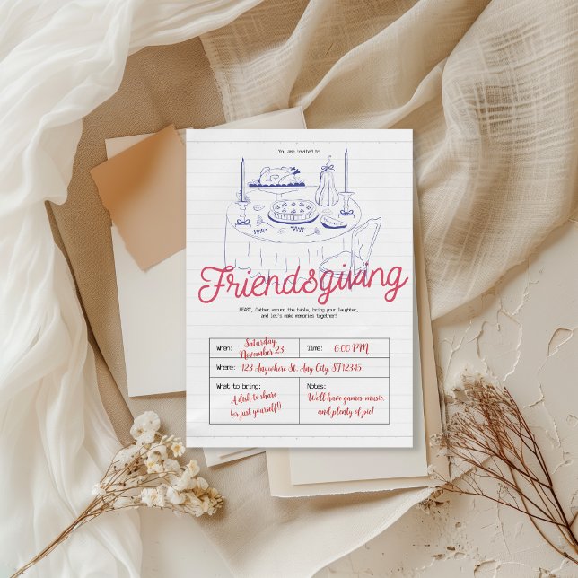 Minimalist Modern Friendsgiving Dinner Party Invitation (Creator Uploaded)