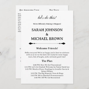 Minimalist Modern Fun Wedding Program Programme