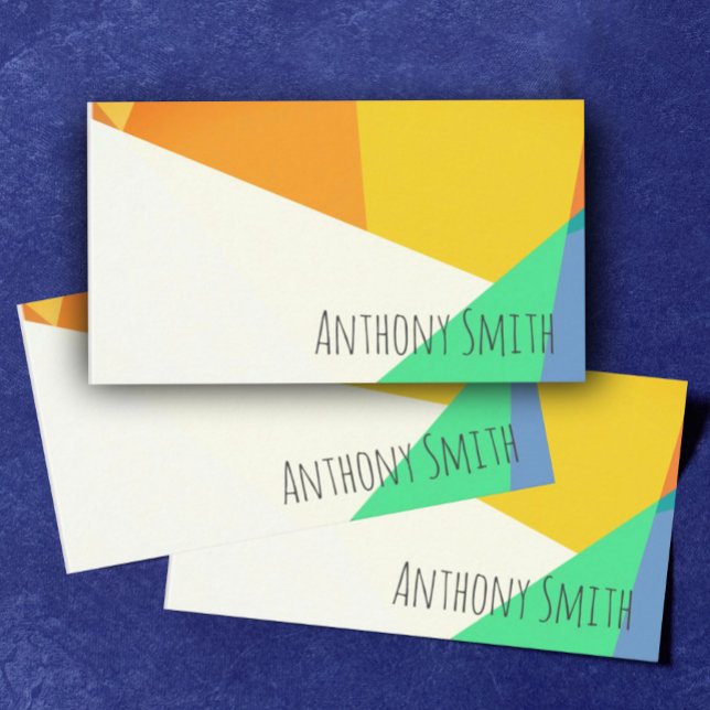 minimalist modern geometric colourful custom business card (Creator Uploaded)